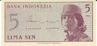 Indonesien 5 Sen Banknote Geldschein -