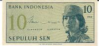 Indonesien 10 Sen Banknote Geldschein -
