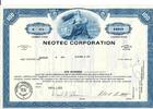 USA 100 Dollars Shares Neotec Corporation 1969, Aktie Wertpapier -
