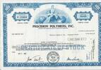 USA 100 Shares Precision Polymers, Inc. 1972, Aktie Wertpapier -