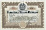 USA 100 Shares Utah-Apex Mining Company 1937, Aktie Wertpapier -