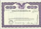 USA Donald UTZ Engineering, Inc. Aktie Wertpapier -
