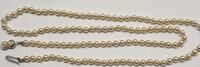 Perlencollier Kette Imitat Collier 835er Silber Verschluß Perlencollier Perlenkette unechte Perlen -