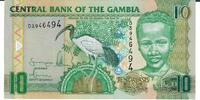 Gambia 10 Dalasis o.D.(1996-2002) Banknote Geldschein unc 12,00 EUR prix TTC + 6,00 EUR frais d'envoi