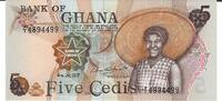 Ghana 5 Cedis 1977 Banknote Geldschein unc 10,00 EUR prix TTC + 6,00 EUR frais d'envoi