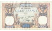 Frankreich 1000 Francs Banknote Geldschein -