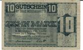Mühlhausen-Deutschland 10 Mark Gutschein Gutschein der Stadt Mühlhausen -