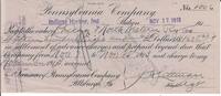 Pennsylvania / USA 63 Dollars Pennsylvania Company 1913 Pittsburg -