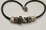 Halsband Halskette PANDORA Collier Kette 925er Silber Sterlingsilber mit 6 Charms Anhänger -