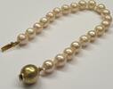 Perlenschmuck Perlenarmband 585er Gold Verschluß 14 Karat 19 cm lang Akoya Perlen Armband -