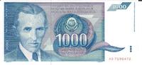 Jugoslawien 1000 Dinara Banknote Geldschein -