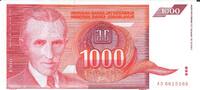 Jugoslawien 1000 Dinara Banknote Geldschein -