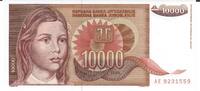Jugoslawien 10000 Dinara Banknote Geldschein -
