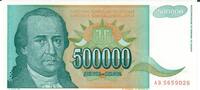 Jugoslawien 500000 Dinara Banknote Geldschein -
