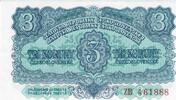 Tschechoslowakei 3 Korun Banknote Geldscheine -
