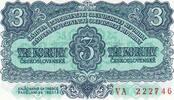 Tschechoslowakei 3 Korun Banknote Geldscheine -