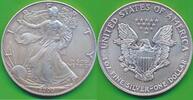 USA - Vereinigte Staaten v. Amerika $ 1 Dollar Silbermünze American Silver Eagle mit Zertifikat -