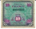 Frankreich 10 Francs Banknote Geldscheine Allierte Besetzung -