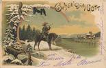 Litho AK.: Behüt Dich Gott. 1904 -