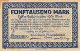 Deutschland Deutsches Reich 5000 Mark Notgeldschein Sachsen, Chemnitz, Moll-Werke-A.G -