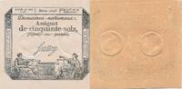Frankreich 50 Sols Domaines nationaux Assignat de cinquante sols, Serie 1893 -