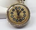 Lange Kette Kettenuhr Uhr Isoma Handaufzug 17 Jewels Schockproof ; kette aus 835er Silber -