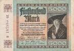 Deutschland Deutsches Reich 5000 Mark Reichsbanknote Geldschein Banknote, Kaufmann Imhof (Gemälde von Dürer) -