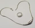 Silberschmuck vintage 925er Silberset 2 teilig Ring Collier Silbercollier Silberring -