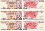100 Zloty Zlotych 1988 Polen 3x folgende Nummern , 3 Scheine unc