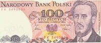 Polen 100 Zloty Zlotych Geldschein Banknote -