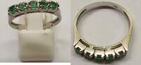  Goldschmuck 14K 585er Gold Weißgold Goldring mit Smaragd Damenring Smar... 240,00 EUR prix TTC + 6,00 EUR frais d'envoi
