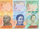 Venezuela 2 und 5 Bolivares 3 Banknoten, Lot -