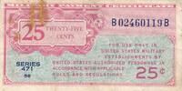 USA - Vereinigte Staaten v. Amerika 25 Cents Serie 471 Military Payment Certificate -