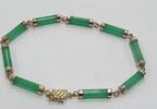 Goldschmuck, Gelbgold 14K 858er Gold Armband mit Smaragd Goldarmband Smaragdschmuck -