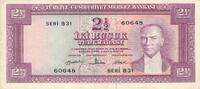 Türkei Türkiye 2 1/2 Lira 5.Emisyon 4.Tertip Serie: B31- 60648 -