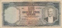 Türkei Türkiye 500 Lira 5.Emisyon 2.Tertip 500 Türk Lirasi Serie: M1-05254 -