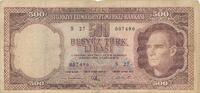 Türkei Türkiye 500 Lira 5.Emisyon 4.Tertip 500 Türk Lirasi Serie: S27-007496 -