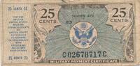 USA - Vereinigte Staaten v. Amerika 25 Cents United States , Series 472 Military Payment Certificate. -