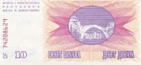 Bosnien-Herzegowina 10 Dinara Banknote -