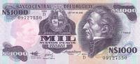 Uruguay Mil Nuevos Pesos 1991 Banknote bankfrisch 8,00 EUR prix TTC + 6,00 EUR frais d'envoi