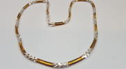 Silber 925 er Kette Collier Silbercollier Silberkette L 42 cm bicolor -