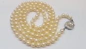 Langee Akoya Perlenkette Perlencollier Perle 835 er Silber Verschluß L: 90 cm -