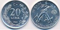 Türkei 20 Lira Türkiye Cumhuriyeti 16 Ekim Dünya Besin Günü FAO Food for all -