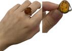 Goldschmuck Damenring, 333er Gold, 8 Kt, Ring mit Bernstein -