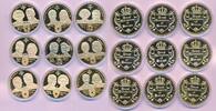9x Gigant Medaille, vergoldet Gekrönte Häupter Europas mit Swarovski Elements, Zertifkat -