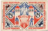Bielefeld 25 Mark Leinen, weiß mit Rund Stempel -