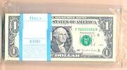 USA - Vereinigte Staaten v. Amerika 100x 1 Dollar: $ 100 Dollars Serie F Originalbündel zu 100 Stück. Ab KN: F 71000001 -