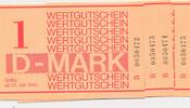 DDR Deutschland 4x 1 D-Mark Wertgutschein Gefängnisgeld, Ros. MDI-38, aufeinanderfolgende Serien Nummern, KN : 0050472-475 -