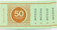 Deutschland DDR 4x 50 Pfennig, Wertgutschein Gefängnisgeld, Ros. MDI-37, aufeinanderfolgende Serien Nummern, KN : 0053103-106 -