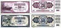 Jugoslawien 20, 50 Dinara Banknote -